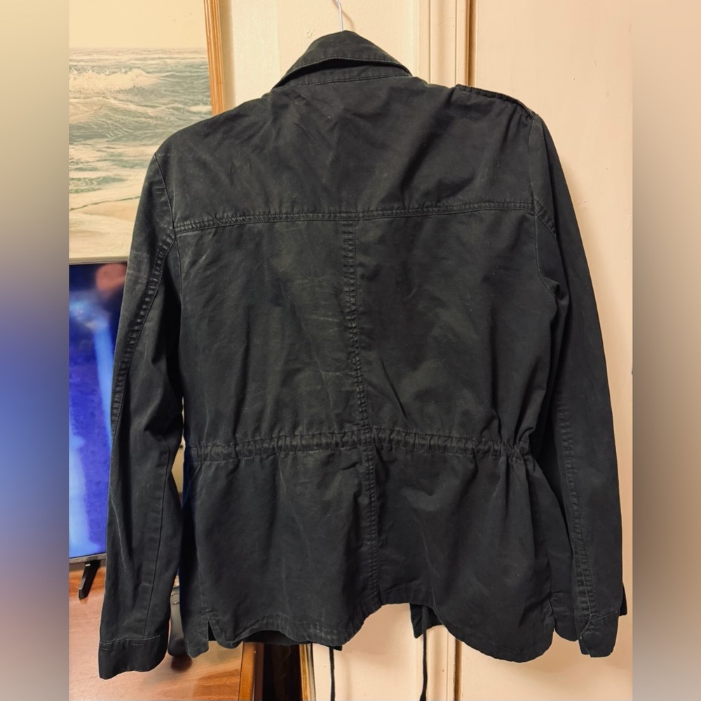 Love Tree Black Utility Jacket with Zip Pocket & Drawstring - Picture 2 of 4